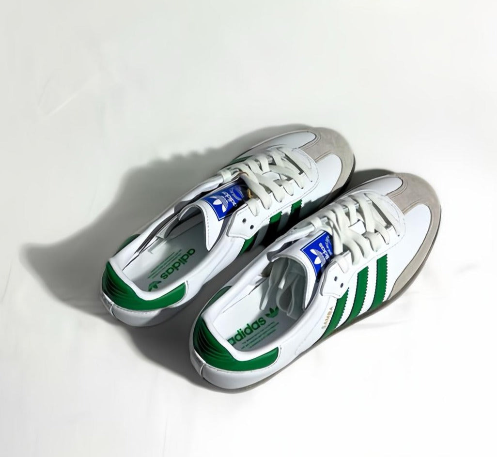 adidas Samba OG trainers in white and green