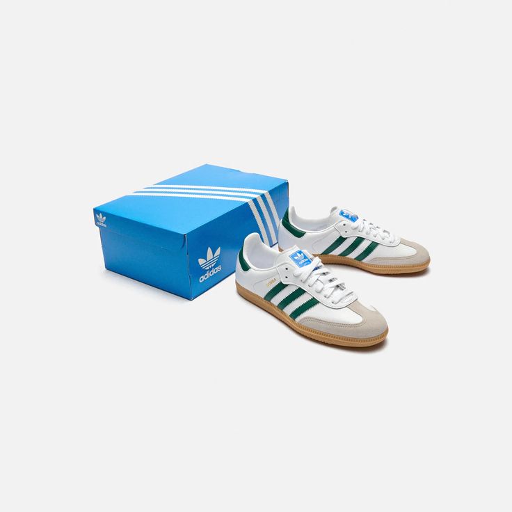 adidas Samba OG trainers in white and green